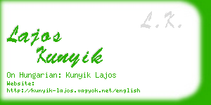 lajos kunyik business card